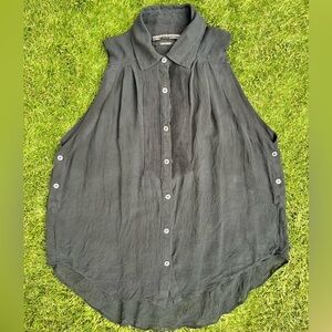 All Saints Black Sleeveless Blouse